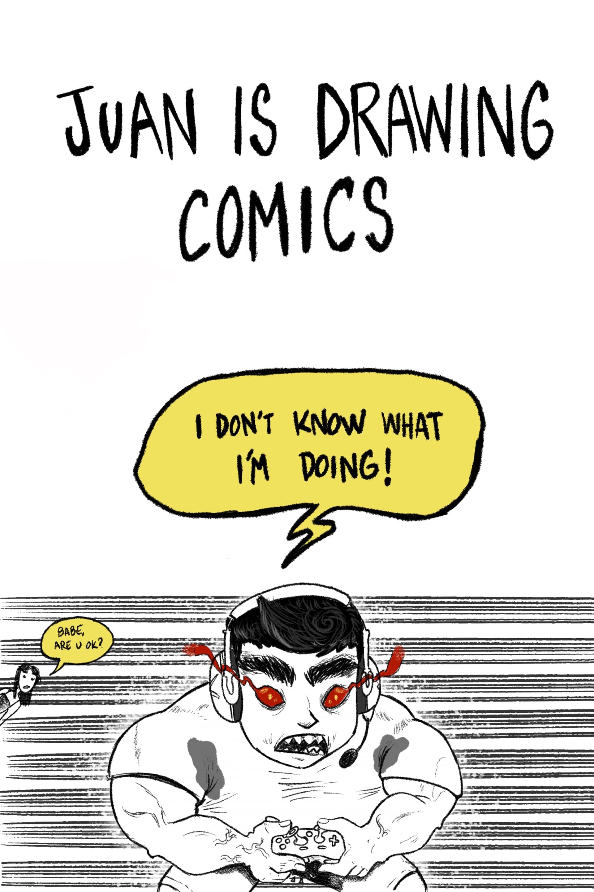 Juan is drawing comics