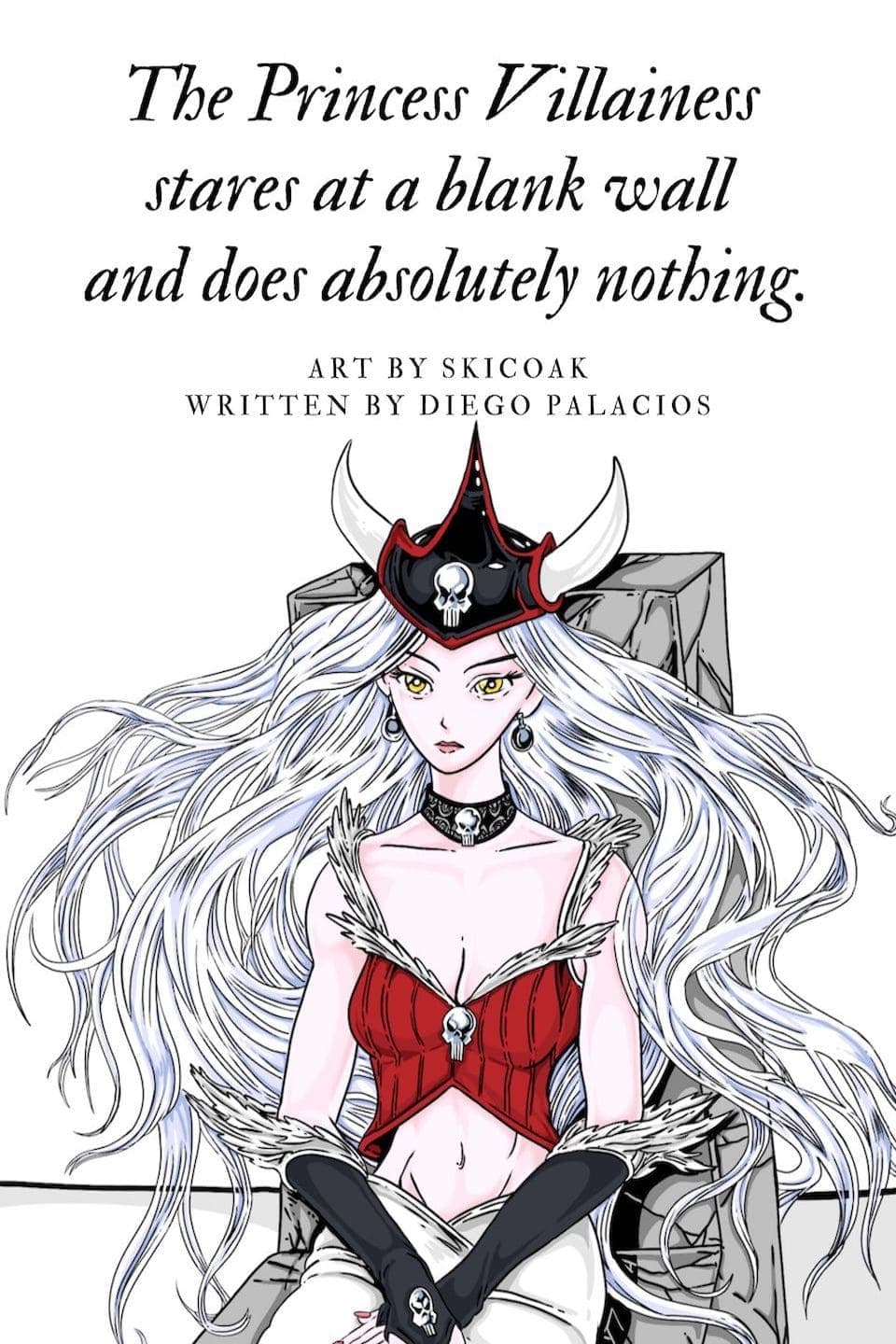 The villainess princess stares at a blank wall and does nothing